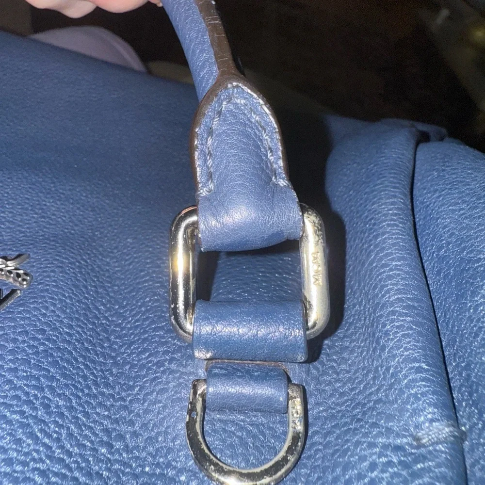 MCM Navy Leather Satchel - Picture 12 of 13
